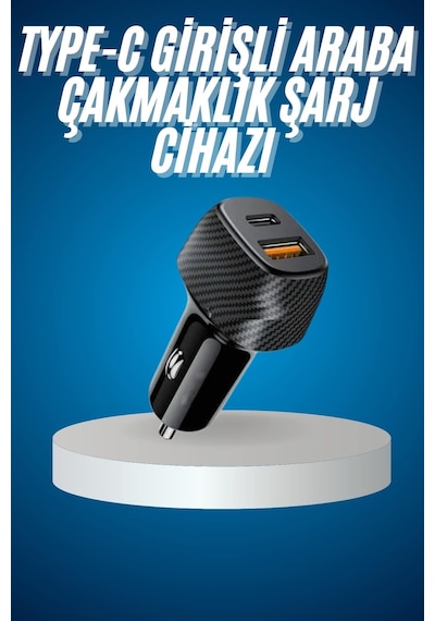 Araç İçi Hızlı Şarj Soketi 38w Oto Çakmaklık Type-c Araba Çakmaklık -