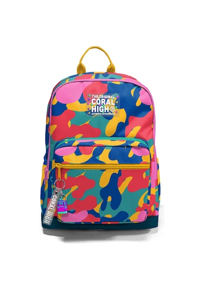 Coral High Dört Gözlü İlk Ve Ortaokul Çantası - Unisex Renkli Kamuflaj Desenli 33232 Çok Renkli