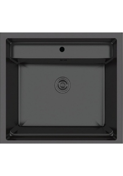 Crauf Poli 6301 Pvd Füme Tek Gözlü 51x58 Cm Paslanmaz Çelik Mutfak Eviyesi Füme