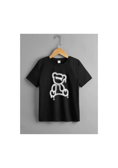 Çocuk Unisex Baskılı T-shirt - Siyah