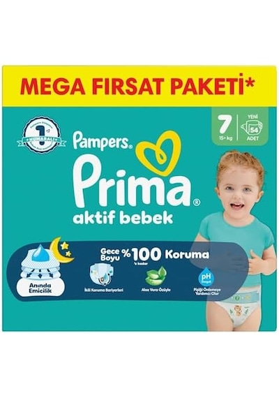 Aktif Bebek Mega Fırsat Paketi 7 Beden 54 Adet