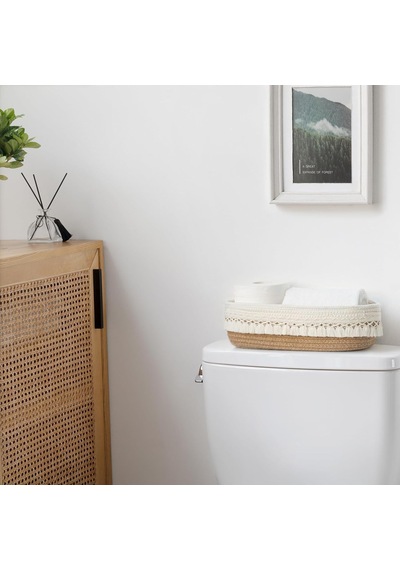 Tr Dokuma Sepet Makrome Saklama Sepeti Tuvalet Tank Top Boho Dekor Banyo Düzenleme İçin Tuvalet Kağıdı Sepeti, Tezg Diğer