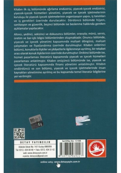 Yiyecek İçecek Hizmetleri Yönetimi ve İşletmeciliği - Alptekin Sökmen - Detay Yayıncılık