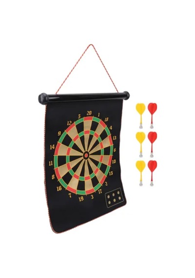 Manyetik Dart Oyunu Katlanabilir Güvenli Dart Seti 6 Ok Hediyeli Düz Renkli