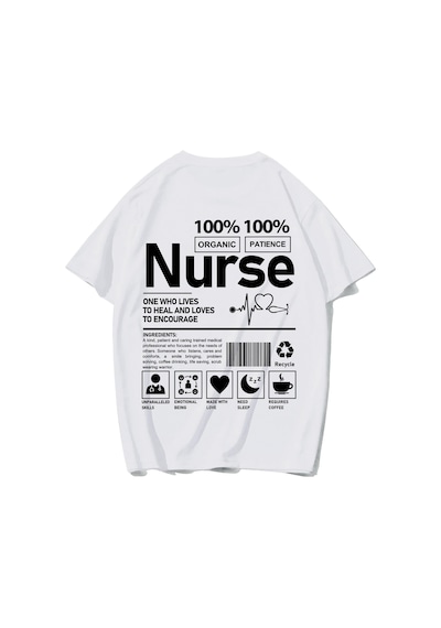 Brz Collectıon Brz Collection Unisex Oversize Nurse T-shirt Beyaz