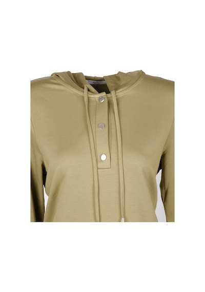 Vedi-bb Oversize Kapüşonlu Uzun Kol Kadın Sweatshirt - Günlük Rahat Şık Kekik