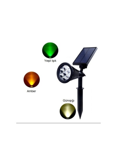 7W Güneş Enerjili Kazıklı Çim Armatür Amber