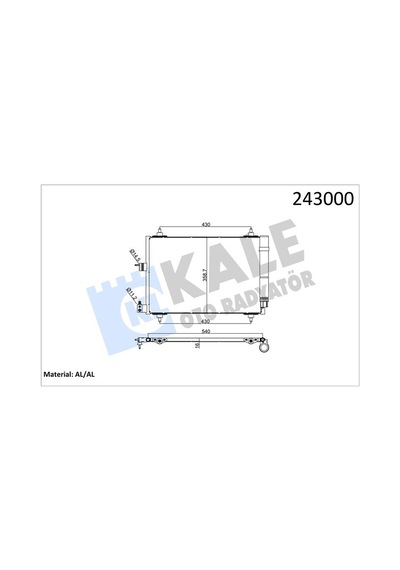 Kale Klima Kondenseri Partner 02 Berlıngo 02 Xsara 00-05 1.9d-2.0hdı 364x16 IS00-KALE 040ABC020