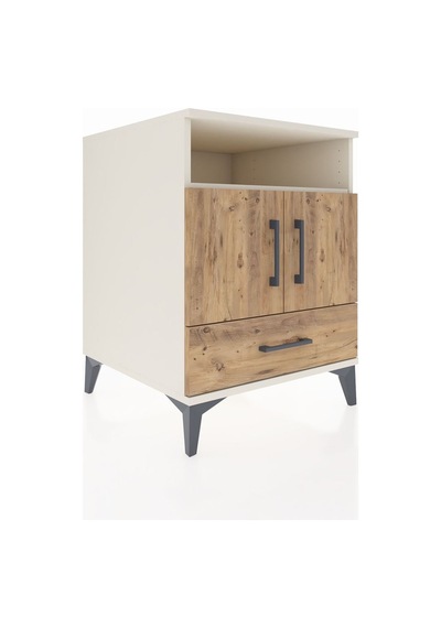 Kronos Komodin 3 Raflı Tek Çekmeceli 2 Kapaklı 60x59x80 Aytaşı-çam Aytası