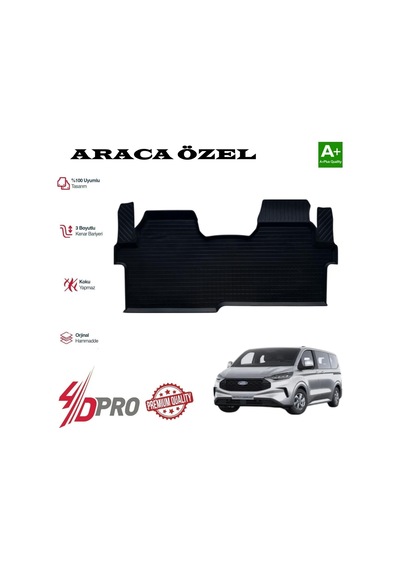 Transit Custom Van Uzun Şase 4d Havuzlu Kavuçuk Paspas 2025 2026 2027