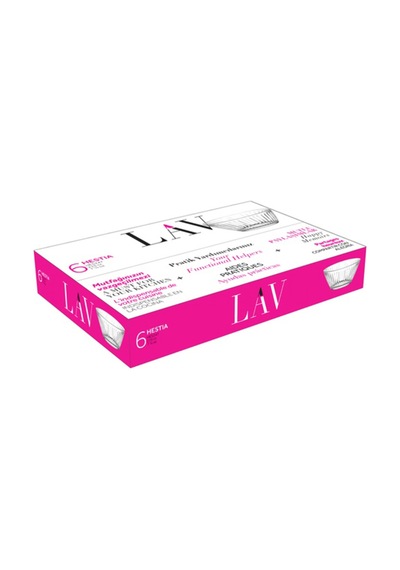 Lav Hestia Cam Kahvaltı Kasesi 6'lı Küçük Boy 215 ml (Tatlı/Çerez Kasesi)