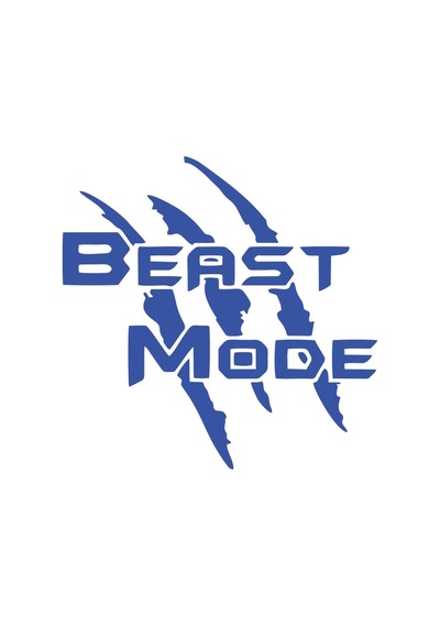 Beast Mode Sticker 17x17 Cm Mavi