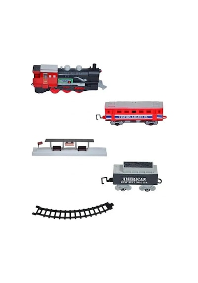 Western Express Pilli Tren Seti 12 Parça Işıklı Hareketli Klasik Tren Macerası