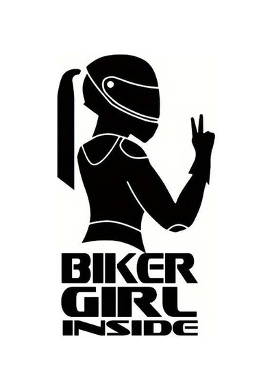 Bıker Gırl Arka Cam Sticker 10 X 17 Cm