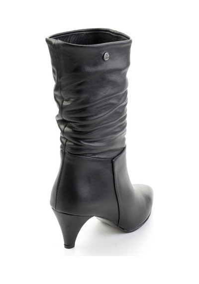 Bambi Siyah Hakiki Deri Kadın Bot & Bootie K02750150103