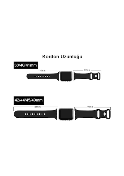 Apple Uyumlu  Watch  2/ 3/ 4/ 5/ 6/ 7/ 8/ Se Kayış 38/ 40/ 41mm Yumuşak Silikon Large Kordon