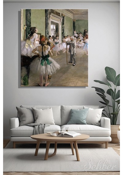 Edgar Degas'ın Ünlü "bale Sınıfı" Adlı Eseri Dikey Kanvas Tablo 4329 Çok Renkli