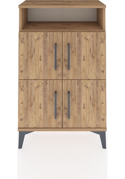Arges Komodin Tek Raflı 4 Kapaklı 60x30x96 Çam-çam Çam