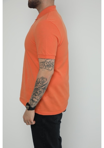 Hscstore Erkek Polo Yakalı Turuncu Tişört- 8420-turuncu Turuncu