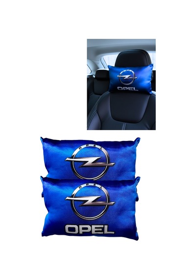 Opel Logolu Mavi Araç Seyahat Boyun Yastığı 2 Li Set Konforlu & Şık Tasarım Mavi