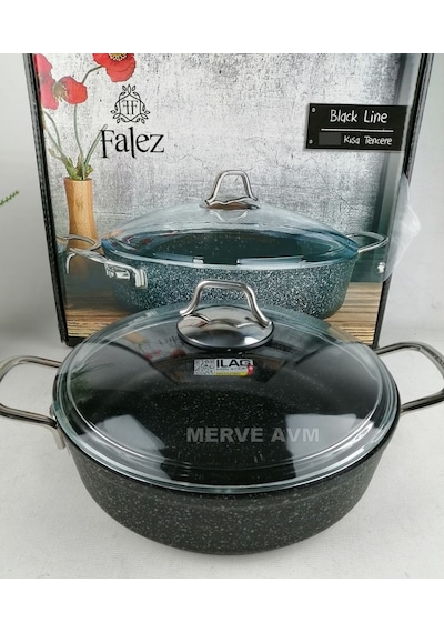 Falez Black Line Alüminyum Döküm Granit Karnıyarık Tencere 26 CM