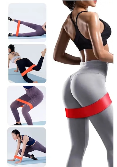 5'li Set Direnç Bandı 60 Cm Tüm Direnç Seviyeleri Pilates Egzersiz Yoga - Mini Loop Band Kırmızı - Mavi - Yeşil - Sarı - Siyah