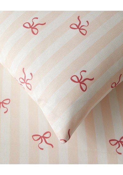 Ribbon Glow Kolay Ütülenir Çift Kişilik Nevresim Seti 200x220 Cm Pembe