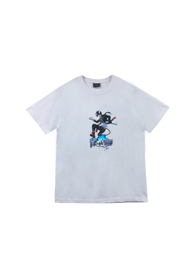Ao No Exorcist Anime Baskılı Unisex %100 Pamuk Beyaz T-shirt Beyaz