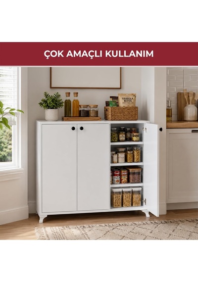 Ahşap 3 Kapaklı Ayakkabılık Ve Çok Amaçlı Dolap, 4 Raflı Kapaklı Depolama Ünitesi, Antre Koridor Balkon Mutfak Diğer Ahşap 3 Kapaklı Ayakkabılık Ve Çok Amaçlı Dolap, 4 Raflı Kapaklı Depolama Ünitesi, Antre Koridor Balkon Mutfak Diğer