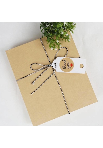 Kesilmiş Siyah Beyaz İp Seti, 100lü-35 Cm, Hediye Paketleme & Süsleme İpi, Etiket Ve Ambalaj İpi