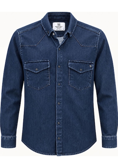 Classics Men Report Uzun Kol Slim Fit Erkek Jean Gömlek - 7783 Lacivert