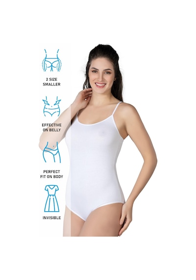 Beyaz Mı Emay 1415 Modal Cotton Çıtçıtlı İnce Askılı Body Beyaz