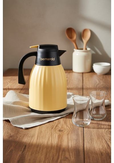 Bernardo Elantra Cam Termos 1 Litre Hardal Sarı