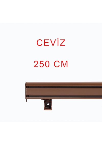 Ceviz Dekoratif Perde Alüminyum Dekoratif Ray Kornişi 250 Cm
