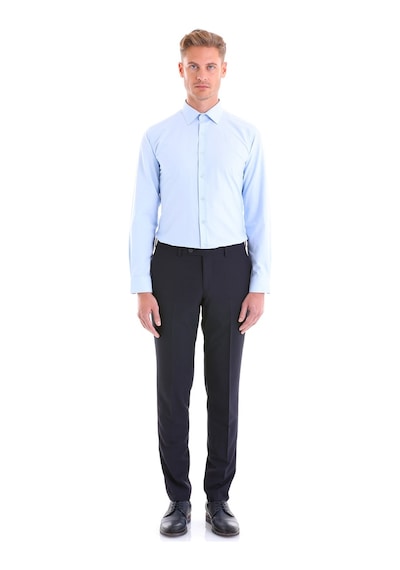 Hatemoğlu Slim Fit Pamuklu Uzun Kollu Erkek Gömlek Açık Mavi