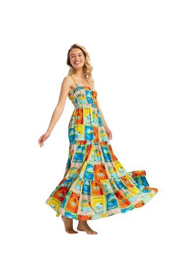 Roxy Roxy Atlas Sunshine Coastline Maxi Kadın Elbise Xbyr Çok Renkli