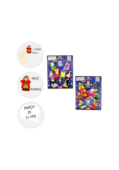 2 Set - 20 Parça Tox Masal  Kahramanları ve Uçan Hayvanlar Parmak