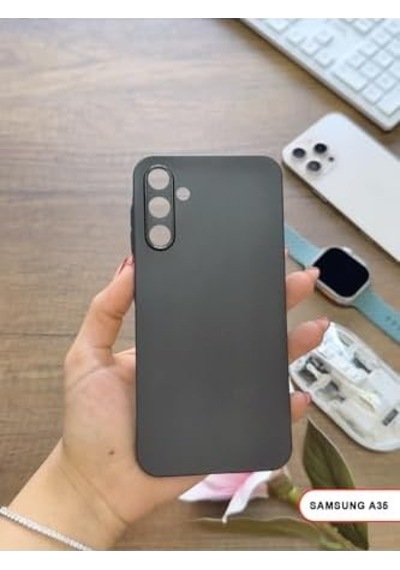 Süper İnce Mat Ultra Thin Silikon Kılıf Siyah Galaxy A35 İle Uyumlu