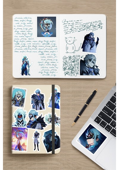 Genshin Impact Dottore Oyuntelefon Laptop Bullet Journal Yapışkanlı Folyo Sticker Paketi 20 Adet Çok Renkli