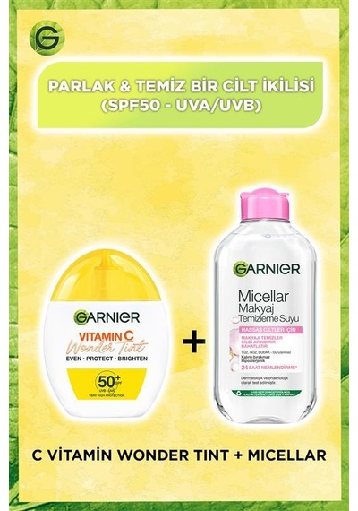 Wonder Tint Renkli Nemlendiricili Yüz Güneş Kremi + 200 Ml Micellar Makyaj Temizleme Suyu pktcvitguneskremvmicel-11178