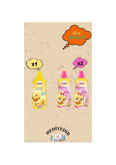 Deterjan 1500 Ml 1 Adet Yumuşatıcı 1500 Ml 2 Adet Yeni Ambalaj