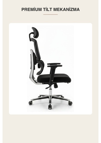 Upstyle Efe Premium Ergonomik Ofis Koltuğu 3d Kolçak Siyah