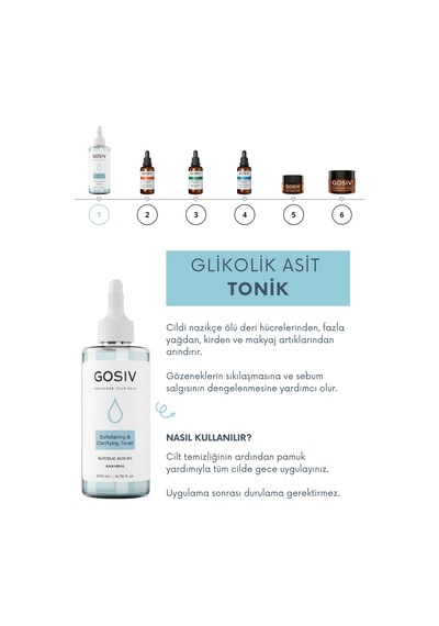 Gosiv Gözenek Sıkılaştırıcı ve Siyah Nokta Karşıtı Tonik 200 ML