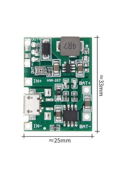 Tp4056 18650 Lityum Pil Şarj Micro Usb Ayarlı Voltaj Yükseltici 3-7v To 27v Boost Step Up Lion Akü