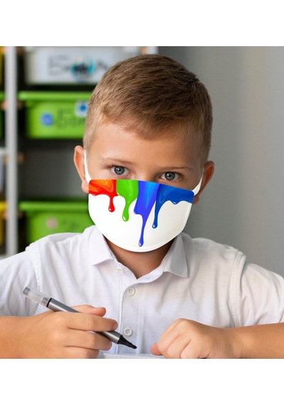 Yıkanabilir Beyaz Çocuk Maske-4