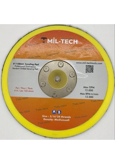 Mil-Tech Havalı Zımpara Tabanı 6''/150 mm - Deliksiz