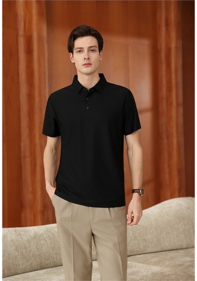 New Performance Premium Polo T-shirt 82% Nylon 18% Spandex Siyah