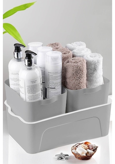 Saklama Kabı 3 Lü Set 2x2l+5l Gri Ekru