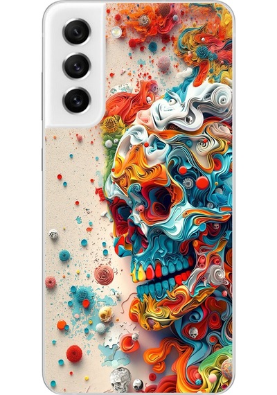 Samsung Galaxy S21 Fe Uyumlu Şeffaf Kılıf Graffiti 5 Tasarımlı