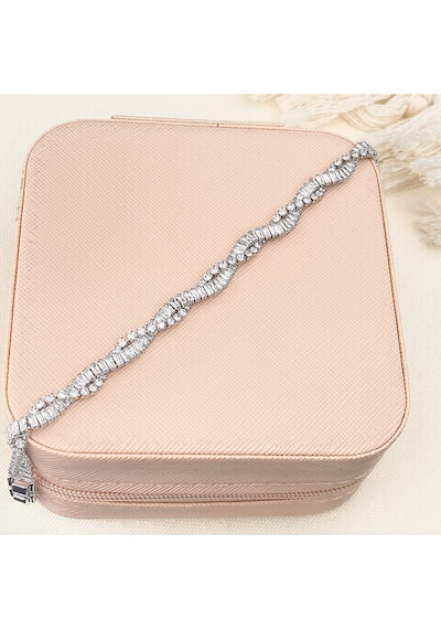 Su Yolu Çiftli Sarmal Bileklik Sarmaşık Model Zirkon Taş Silver Gümüş